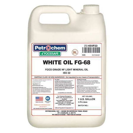 Mineral Hydraulic Oil, Food Grade, ISO 68, 1 Gal.