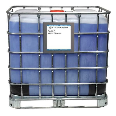 Liquid Glass Cleaner, 270 gal., Light Blue, Mild Ammonia, Palletized Tank