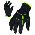 EXO Mechanics Gloves, Embossed Synthetic Leather Palm, Polyester Back, XL, Black/Green