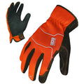 EXO Hi-Vis Mechanics Gloves, Embossed Synthetic Leather Palm, Polyester Back, M, Orange