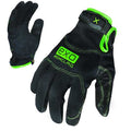 EXO Mechanics Gloves, Embossed Synthetic Leather Palm, Polyester Back, S, Black/Green