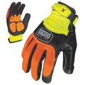 EXO Hi-Vis Mechanics Gloves, Embossed Synthetic Leather, Duraclad Palm, Polyester Back, L