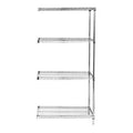 Wire Shelving, 24"D x 48"W x 54"H, 4 Shelves, Chrome