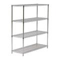 Wire Shelving Unit, 27"D x 72"W x 54"H, 4 Shelves, Chrome