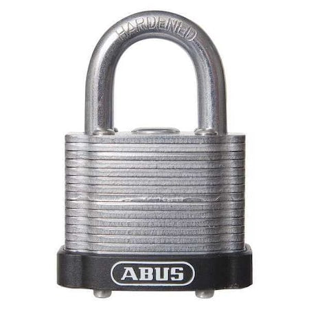 Keyed Padlock, Open, Rectangular Steel Body, Hardened Steel Shackle, 3/4 in W, 6 PK