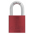 Keyed Padlock, Open, Rectangular Aluminum Body, Hardened Steel Shackle, 3/4 in W, 6 PK