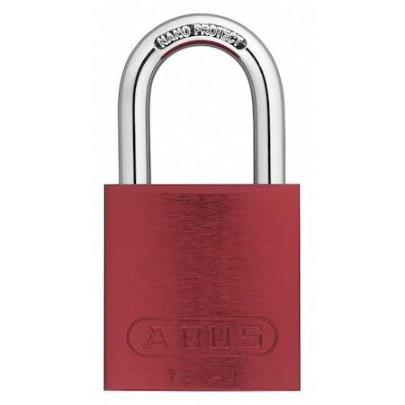 Keyed Padlock, Open, Rectangular Aluminum Body, Hardened Steel Shackle, 3/4 in W, 6 PK
