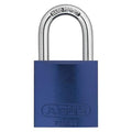 Keyed Padlock, Open, Rectangular Aluminum Body, Hardened Steel Shackle, 3/4 in W, 6 PK