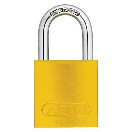 Keyed Padlock, Open, Rectangular Aluminum Body, Hardened Steel Shackle, 3/4 in W, 6 PK