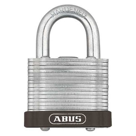 Keyed Padlock, Open, Rectangular Steel Body, Hardened Steel Shackle, 3/4 in W