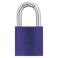 Keyed Padlock, Open, Rectangular Aluminum Body, Hardened Steel Shackle, 11/16 in W, 6 PK