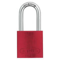 Keyed Padlock, Open, Rectangular Aluminum Body, Hardened Steel Shackle, 3/4 in W, 3 PK