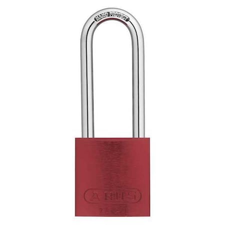 Keyed Padlock, Open, Rectangular Aluminum Body, Hardened Steel Shackle, 13/16 in W, 6 PK
