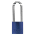 Keyed Padlock, Open, Rectangular Aluminum Body, Hardened Steel Shackle, 13/16 in W, 3 PK