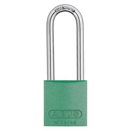 Keyed Padlock, Open, Rectangular Aluminum Body, Hardened Steel Shackle, 13/16 in W, 6 PK
