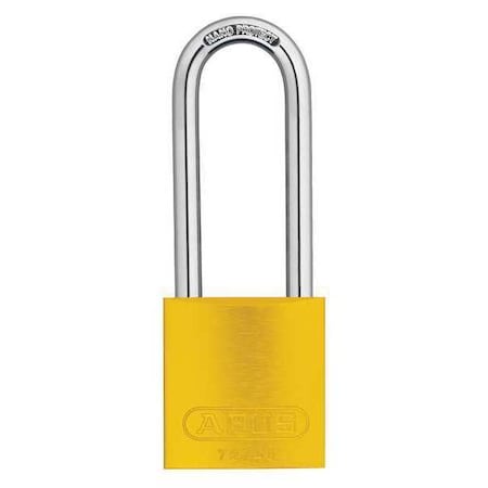 Keyed Padlock, Open, Rectangular Aluminum Body, Hardened Steel Shackle, 3/4 in W, 6 PK