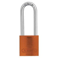Keyed Padlock, Open, Rectangular Aluminum Body, Hardened Steel Shackle, 13/16 in W, 6 PK