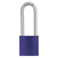 Keyed Padlock, Open, Rectangular Aluminum Body, Hardened Steel Shackle, 13/16 in W, 3 PK