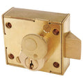 Enclosure Lock, Brass, Varies For Door Thickness, 0 Number of Keys, Alike Key Type