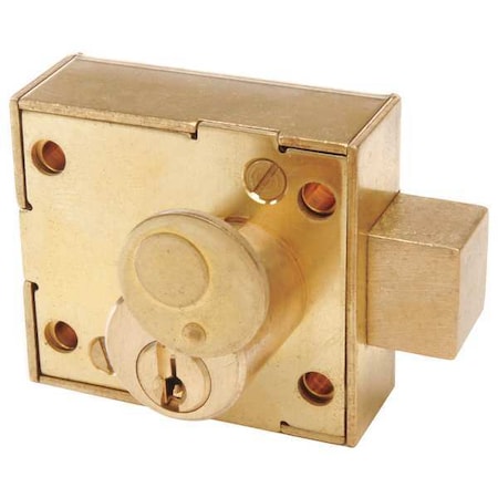 Enclosure Lock, Brass, Varies For Door Thickness, 0 Number of Keys
