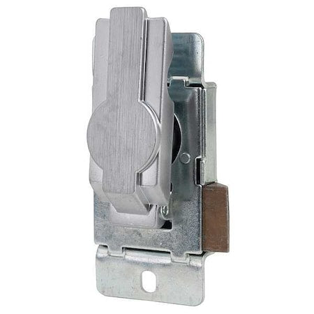 Enclosure Lock, Dull Chrome, Varies For Door Thickness, 0 Number of Keys, Non-Keyed Key Type