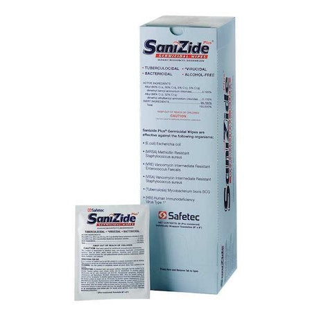 Germicidal Disinfecting Wipes, 8"" x 8"", 50 Wipes, PK50