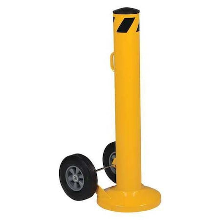 Mobile or Portable Bollard, 42 in H, Yellw