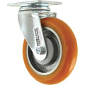 Swivel Plate Caster, Polyurethane, 450 lb.
