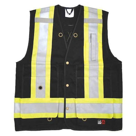 Safety Vest, Black, 2XL, 29-1/2" L, Class 1