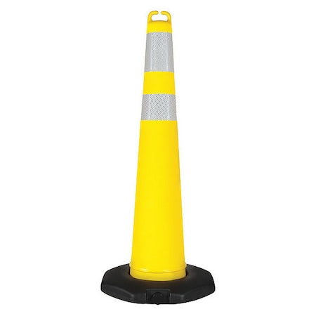 Traffic Cone, Polyethylene, Engineer, 42 in Height, 4.23 lb, Yellow