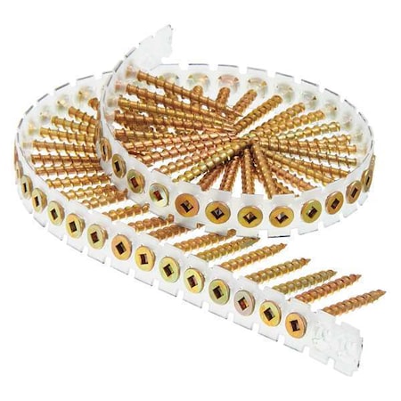 Wood Screw, #8 x 1-3/4 in, Steel, Flat Head Square Drive, 4000 PK