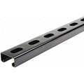 Single Channel Strut, Slotted, Steel, Painted, 9/16 in x 1-1/8 in Hole Size, Black