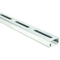 Single Channel Strut, Full Slotted, Aluminum, Plain, 13/32 in x 3 in Hole Size, Silver