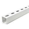 Single Channel Strut, Slotted, Steel, Painted, 9/16 in x 1-1/8 in Hole Size, White