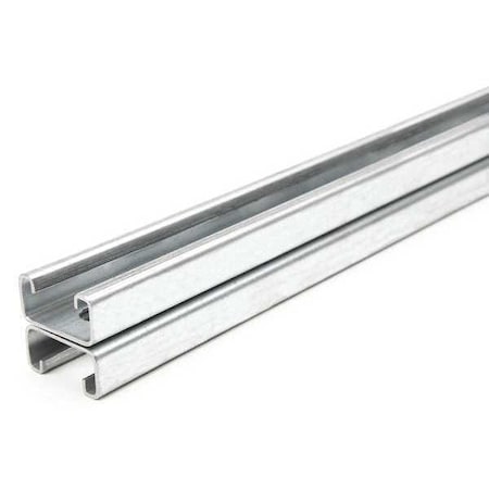 Back to Back Strut, Half Slotted, Steel, Galvanized, 9/16 in x 1-1/8 in Hole Size, Silver