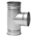 Round 6"dia 14"L 90 Degrees SS Tee Branch, 6 in Duct Dia, 304 Stainless Steel, 22 ga GA, 10 in W