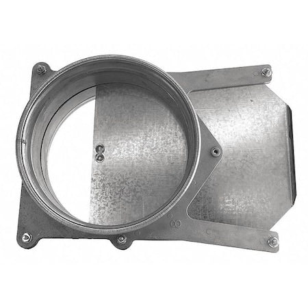 Round Blast Gate, Stainless Steel, 22 GA, 8 in W, 5 in L, 11" H