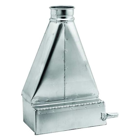 Round Duct Floor Sweep, 4 in Duct Dia, Galvanized Steel, 20 ga GA, 12 in W, 18" L, 6 in H