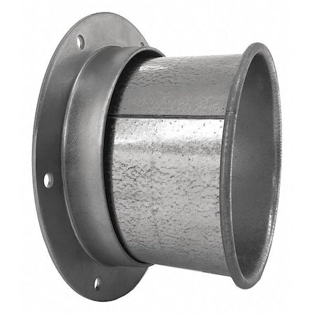 Round Angle Flange Adapter, 4 in Duct Dia, 304 Stainless Steel, 22 ga GA, 6 1/4 in W, 3-1/2" L