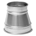 Round Duct Reducer, 12 in x 8 in Duct Dia, 304 Stainless Steel, 22 ga GA, 12 in W, 10" L, 12 in H