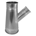 Round 7"dia 23"L 30 Degrees GSteel Wye Branch, 7 in Duct Dia, Galvanized Steel, 22 ga GA, 23" L
