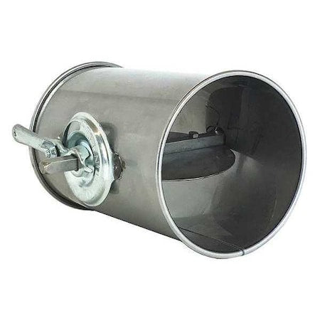 Round Butterfly Dampers, 5 in Duct Dia, Galvanized Steel, 22 ga GA, 5 in W, 8" L, 5 in H