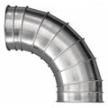 Round 90 Degree Elbow, 8 in Duct Dia, Galvanized Steel, 22 ga GA, 26 1/4 in W, 26-1/4" L, 8 in H
