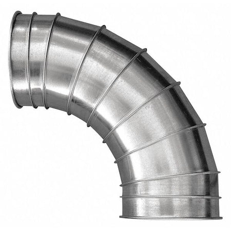 Round 90 Degree Elbow, 9 in Duct Dia, Galvanized Steel, 22 ga GA, 20 1/4 in W, 20-1/4" L, 9 in H