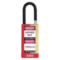 Keyed Padlock, Open, Rectangular Steel Body, Hardened Steel Shackle, 3/4 in W