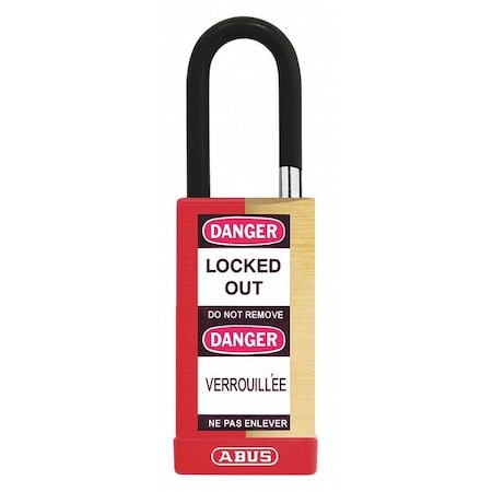 Keyed Padlock, Open, Rectangular Steel Body, Hardened Steel Shackle, 3/4 in W