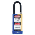 Keyed Padlock, Open, Rectangular Steel Body, Hardened Steel Shackle, 3/4 in W