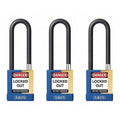 Keyed Padlock, Open, Rectangular Steel Body, Hardened Steel Shackle, 3/4 in W, 3 PK