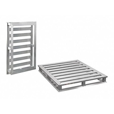 Aluminum Pallet, 48 in L, 40 in W, 5 1/4 in H, 5, 000 lb Dynamic