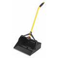 Dust Pan, Plastic, 17" W, 30" L Handle